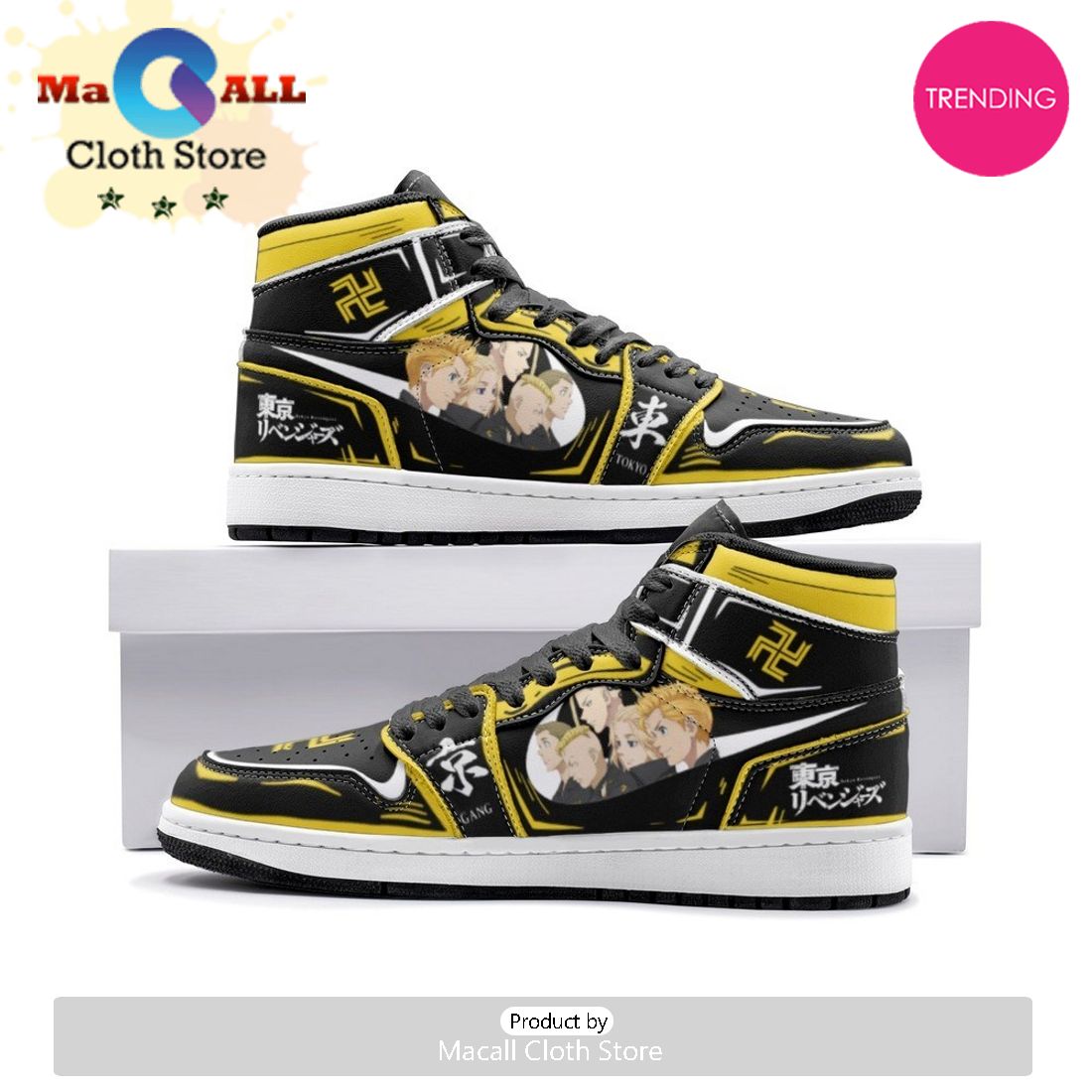 The Tokyo Manji Gang Tokyo Revengers Air Jordan 1 High Top Shoes