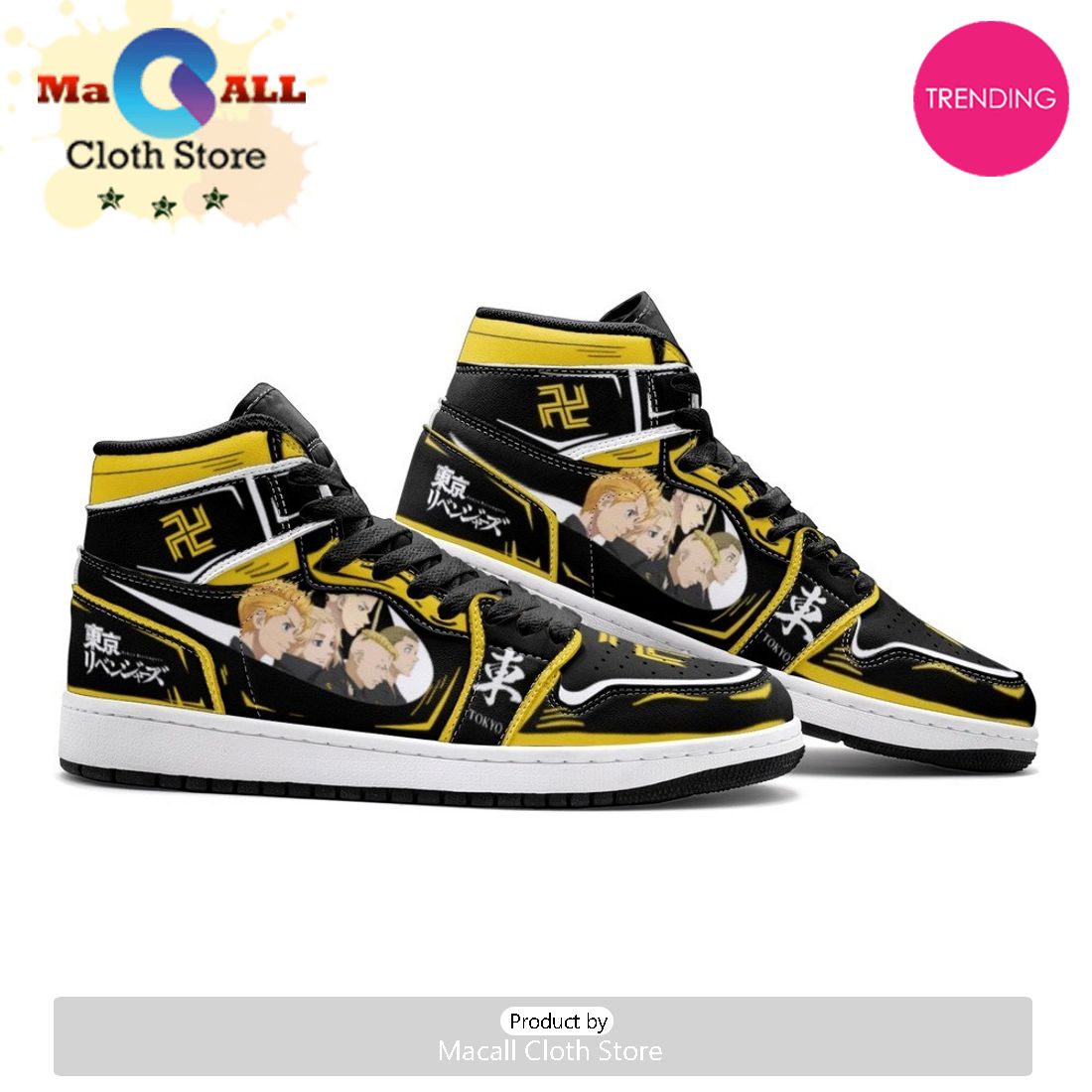 The Tokyo Manji Gang Tokyo Revengers Air Jordan 1 High Top Shoes