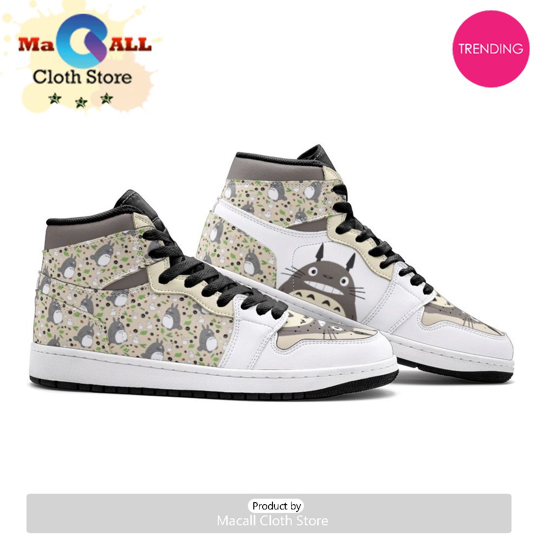 Totoro Pattern My Neighbor Totoro Air Jordan 1 High Top Shoes