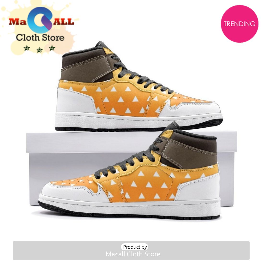 Zenitsu Agatsuma Demon Slayer Air Jordan 1 High Top Shoes Ver 2