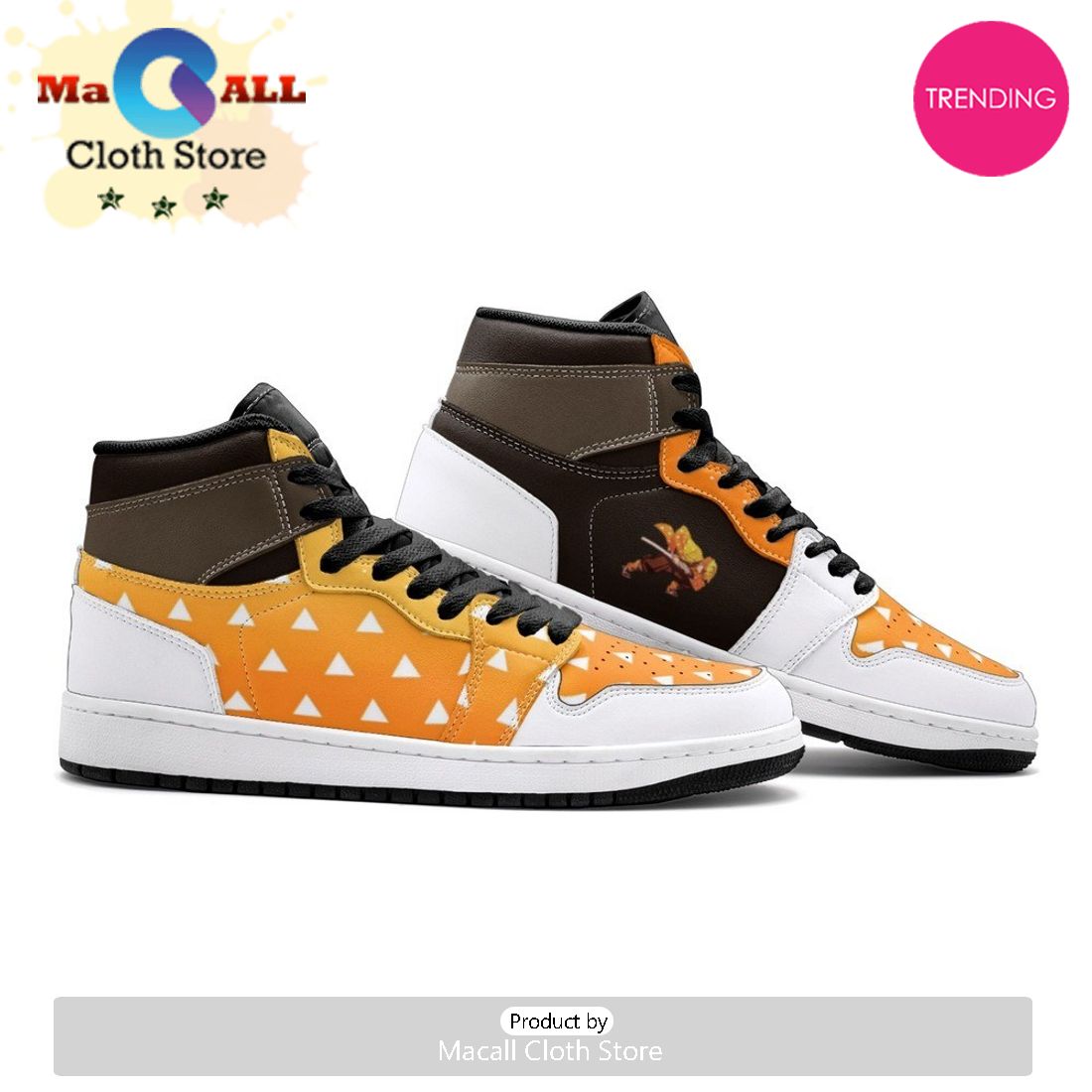 Zenitsu Agatsuma Demon Slayer Air Jordan 1 High Top Shoes Ver 2