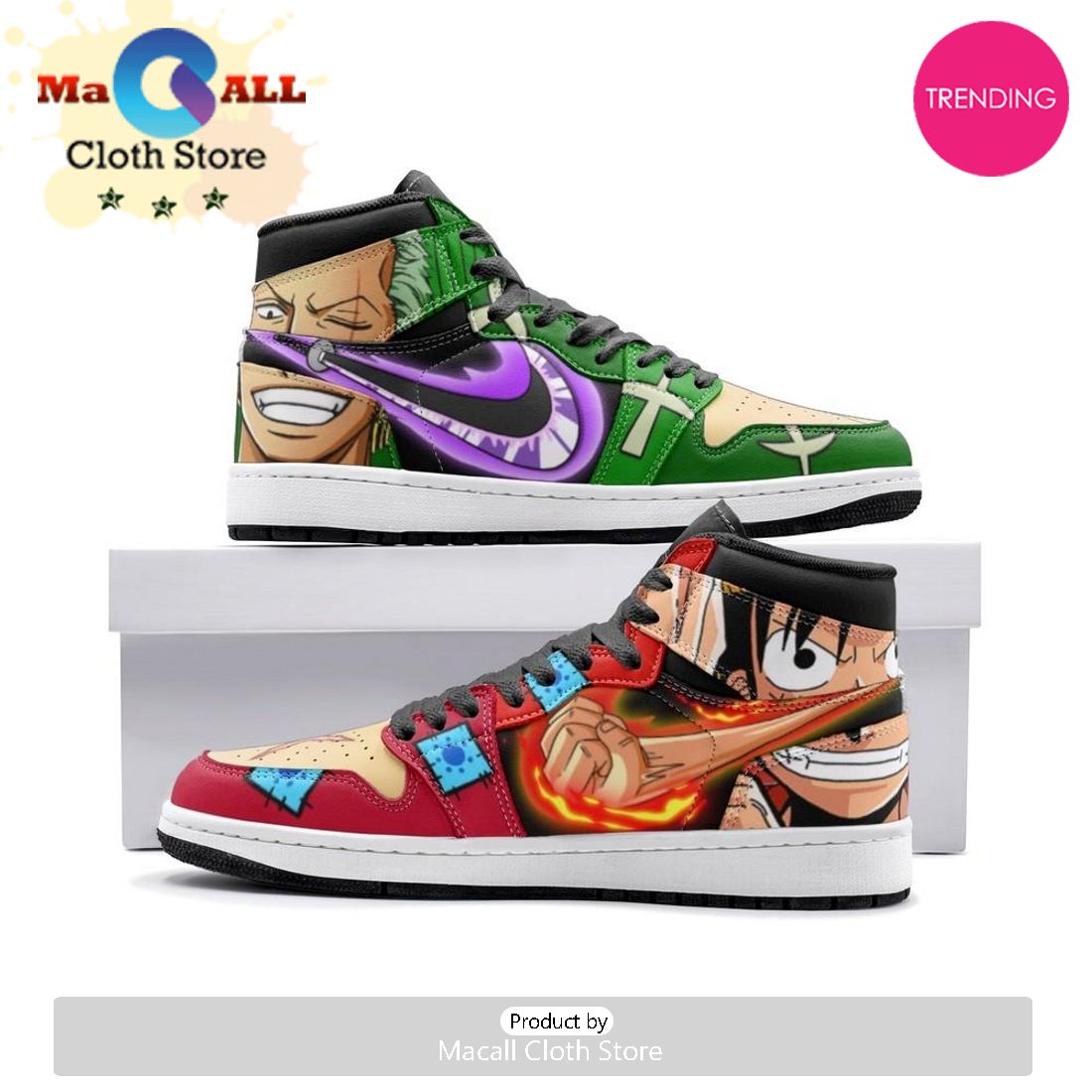 Zoro And Luffy One Piece Air Jordan 1 High Top Shoes Zoro And Luffy One Piece Air Jordan 1 High Top Shoes
