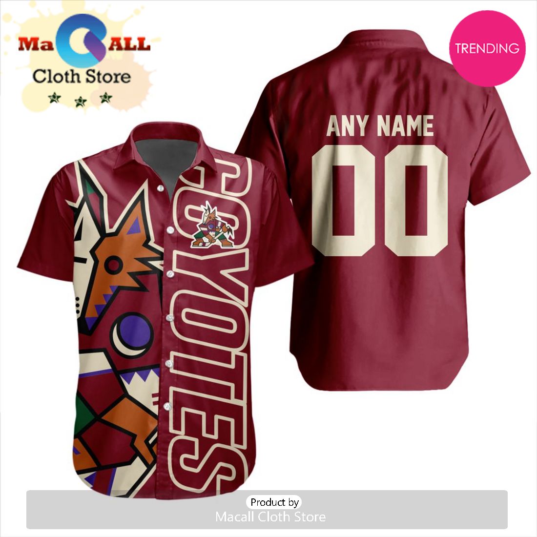 Custom NHL Arizona Coyotes Special Design Button Shirt Custom NHL Arizona Coyotes Special Design Button Shirt