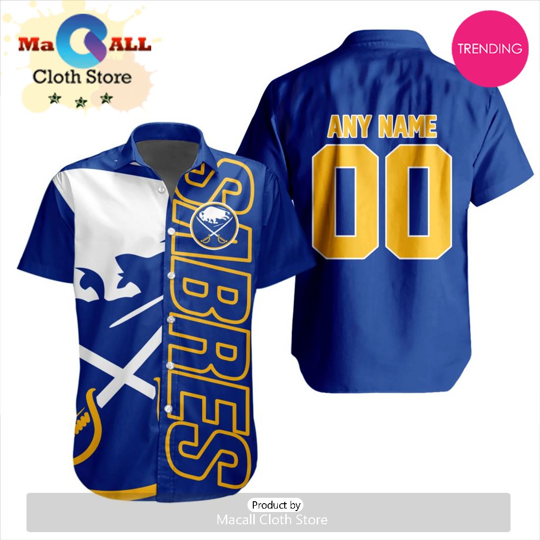 Custom NHL Buffalo Sabres Special Design Button Shirt Custom NHL Buffalo Sabres Special Design Button Shirt