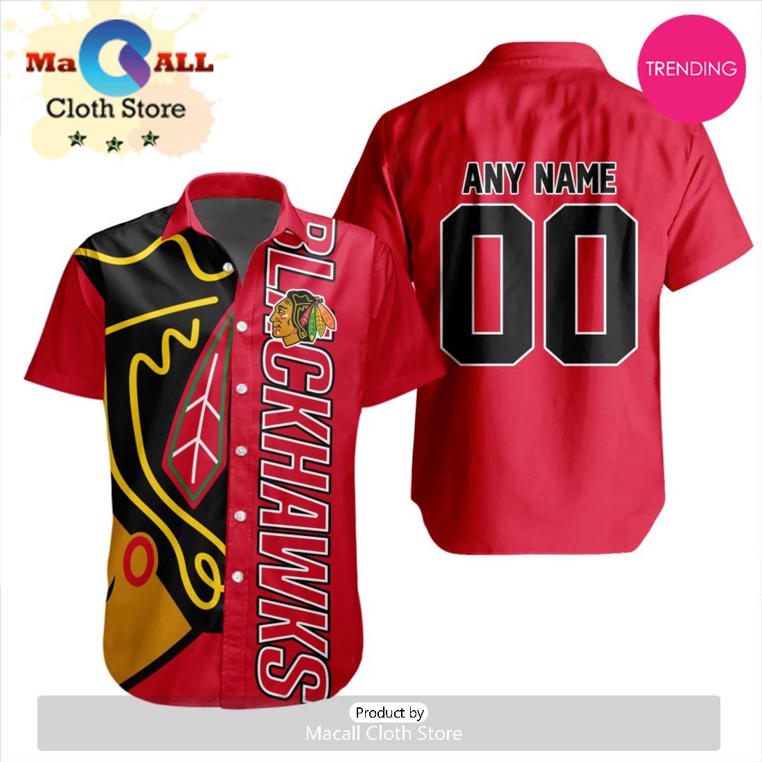 Custom NHL Chicago Blackhawks Special Design Button Shirt Custom NHL Chicago Blackhawks Special Design Button Shirt