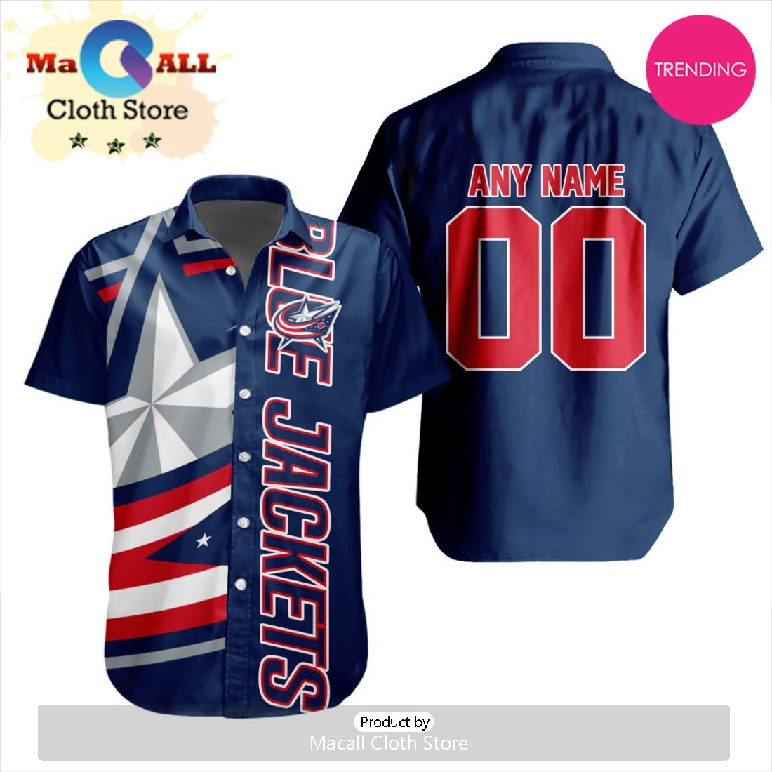 Custom NHL Columbus Blue Jackets Special Design Button Shirt Custom NHL Columbus Blue Jackets Special Design Button Shirt