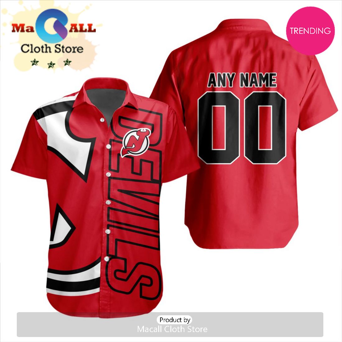 Custom NHL New Jersey Devils Special Design Button Shirt