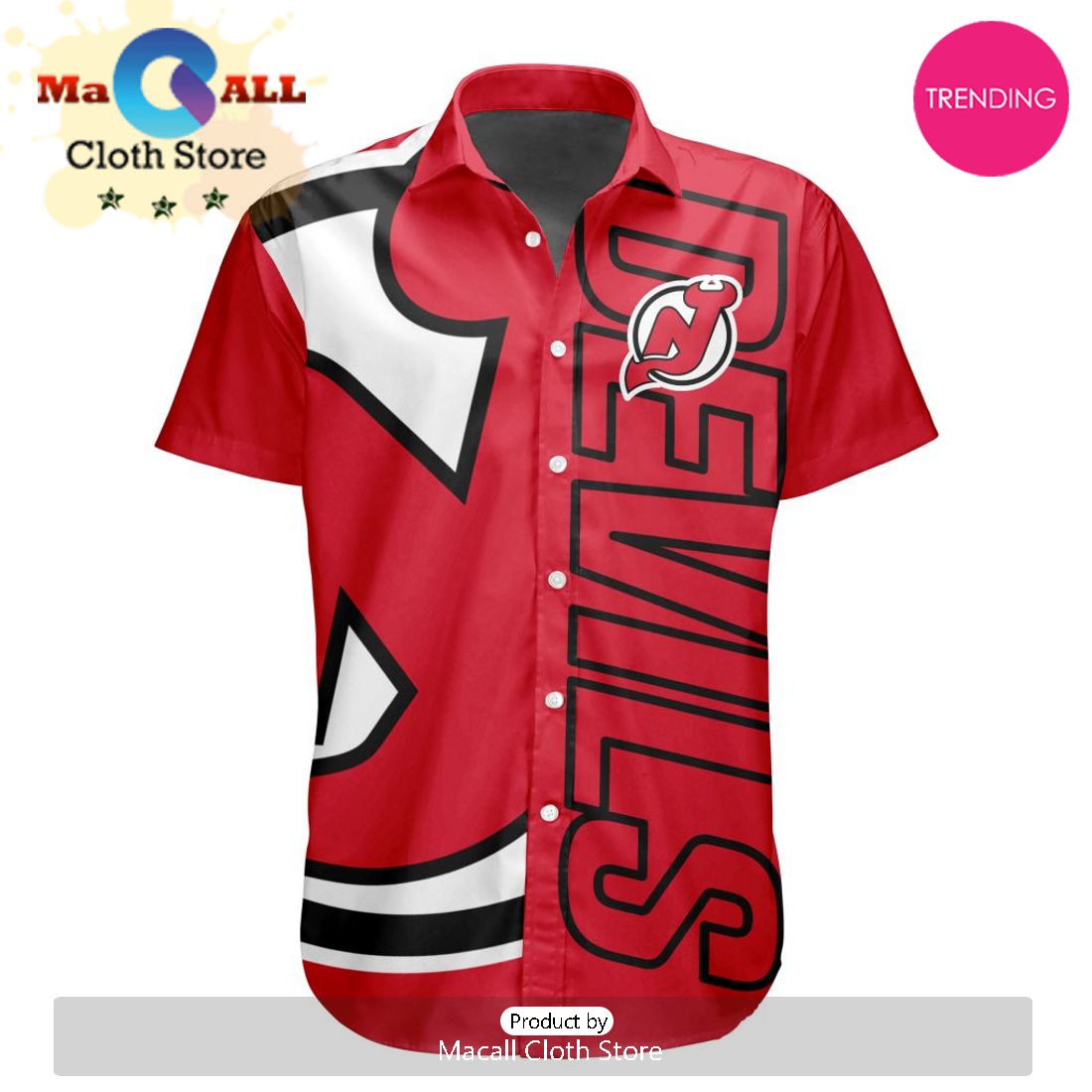 Custom NHL New Jersey Devils Special Design Button Shirt