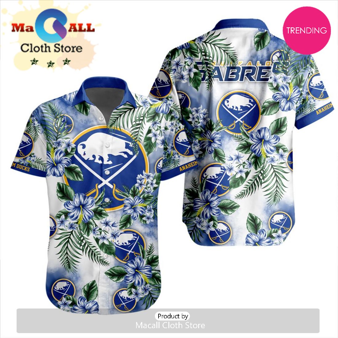 NHL Buffalo Sabres Premium Hawaiian Design Button Shirt NHL Buffalo Sabres Premium Hawaiian Design Button Shirt