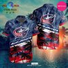 NHL Columbus Blue Jackets Premium Hawaiian Design Button Shirt