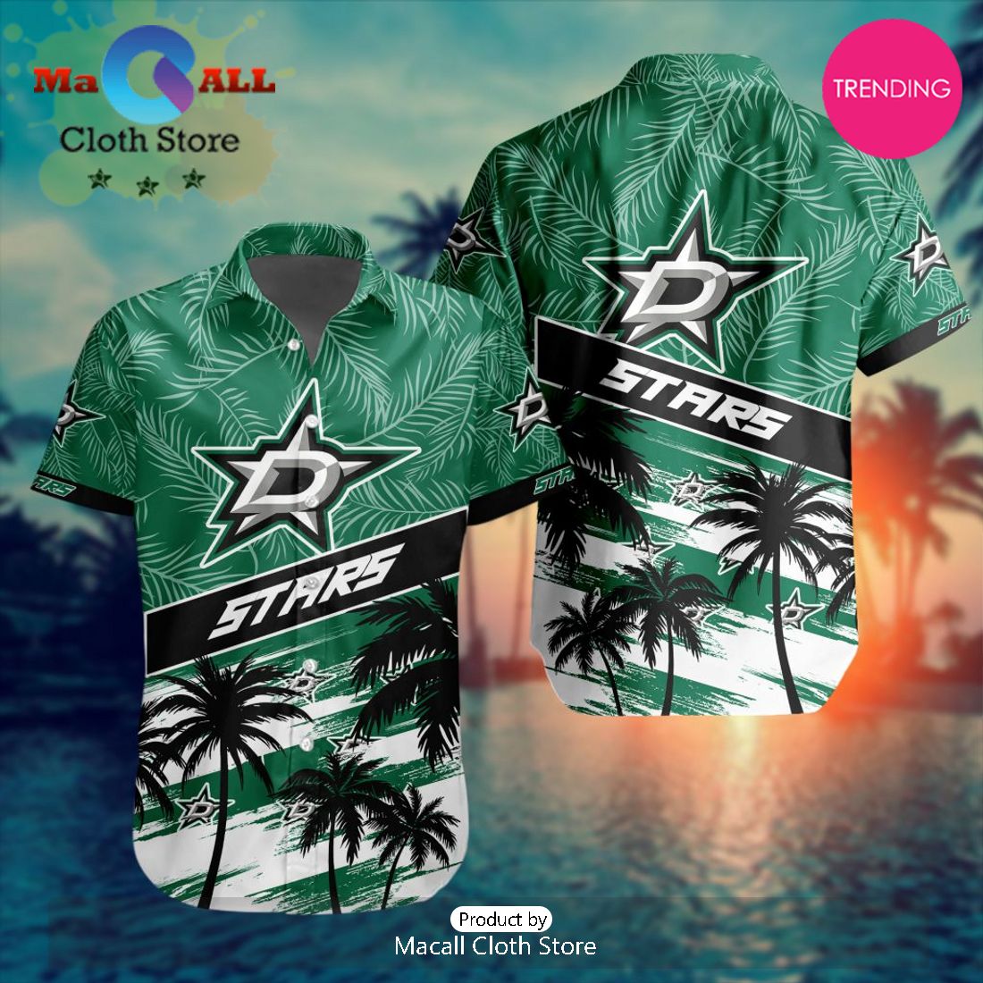 NHL Dallas Stars Special Hawaiian Design Button Shirt