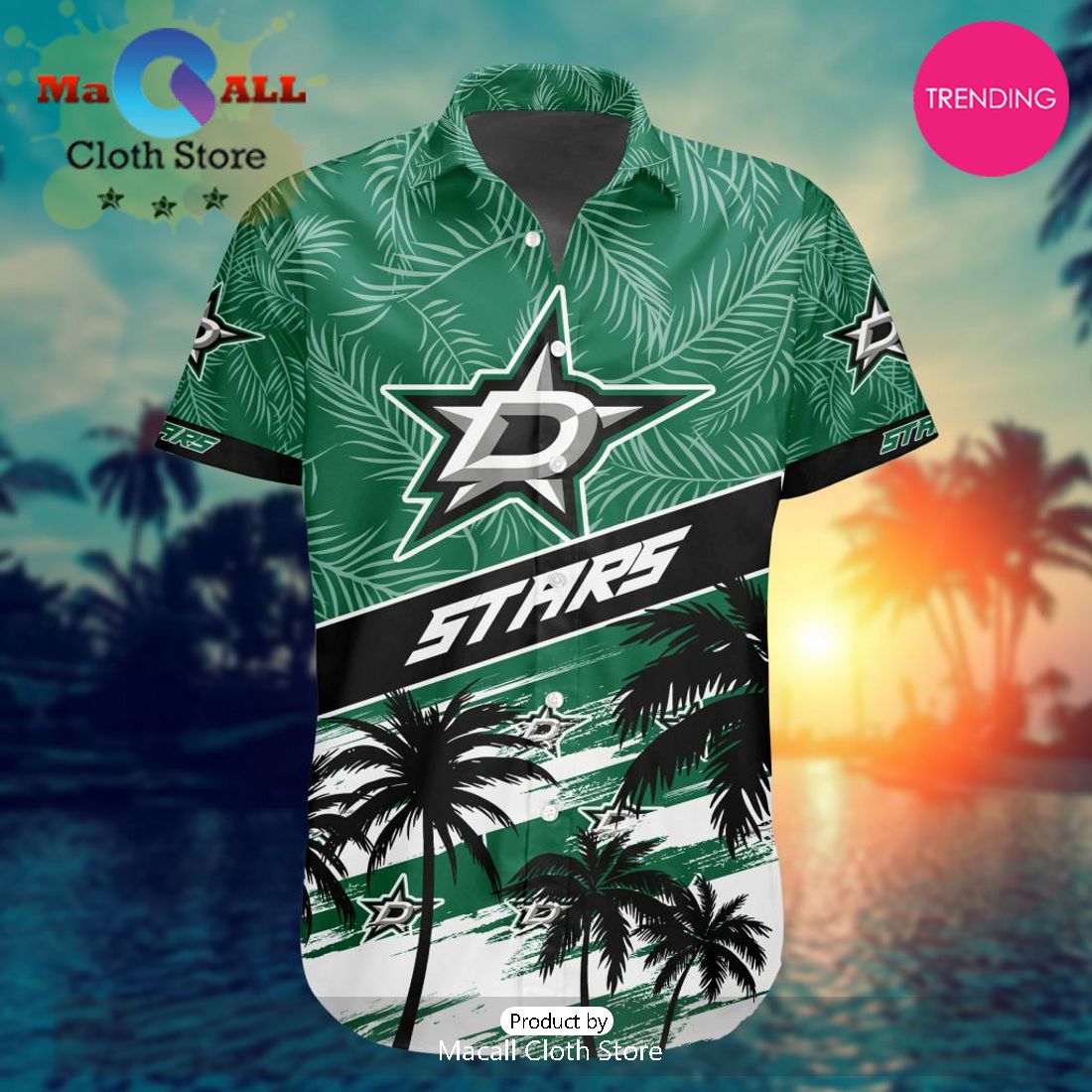 NHL Dallas Stars Special Hawaiian Design Button Shirt