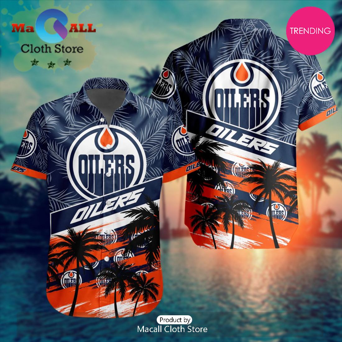 NHL Edmonton Oilers Special Hawaiian Design Button Shirt