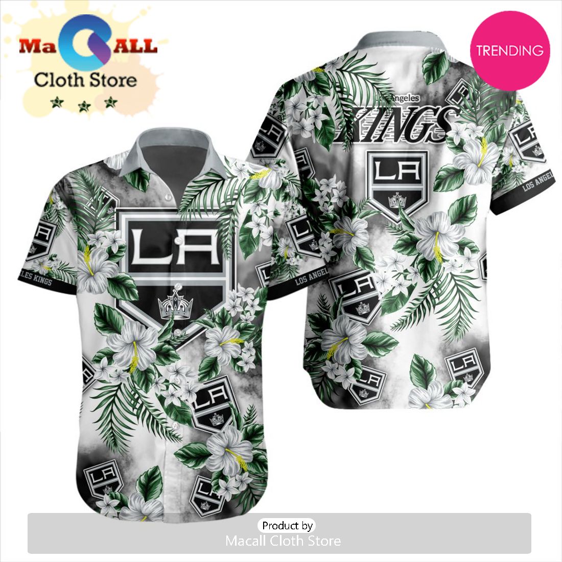 NHL Los Angeles Kings Premium Hawaiian Design Button Shirt