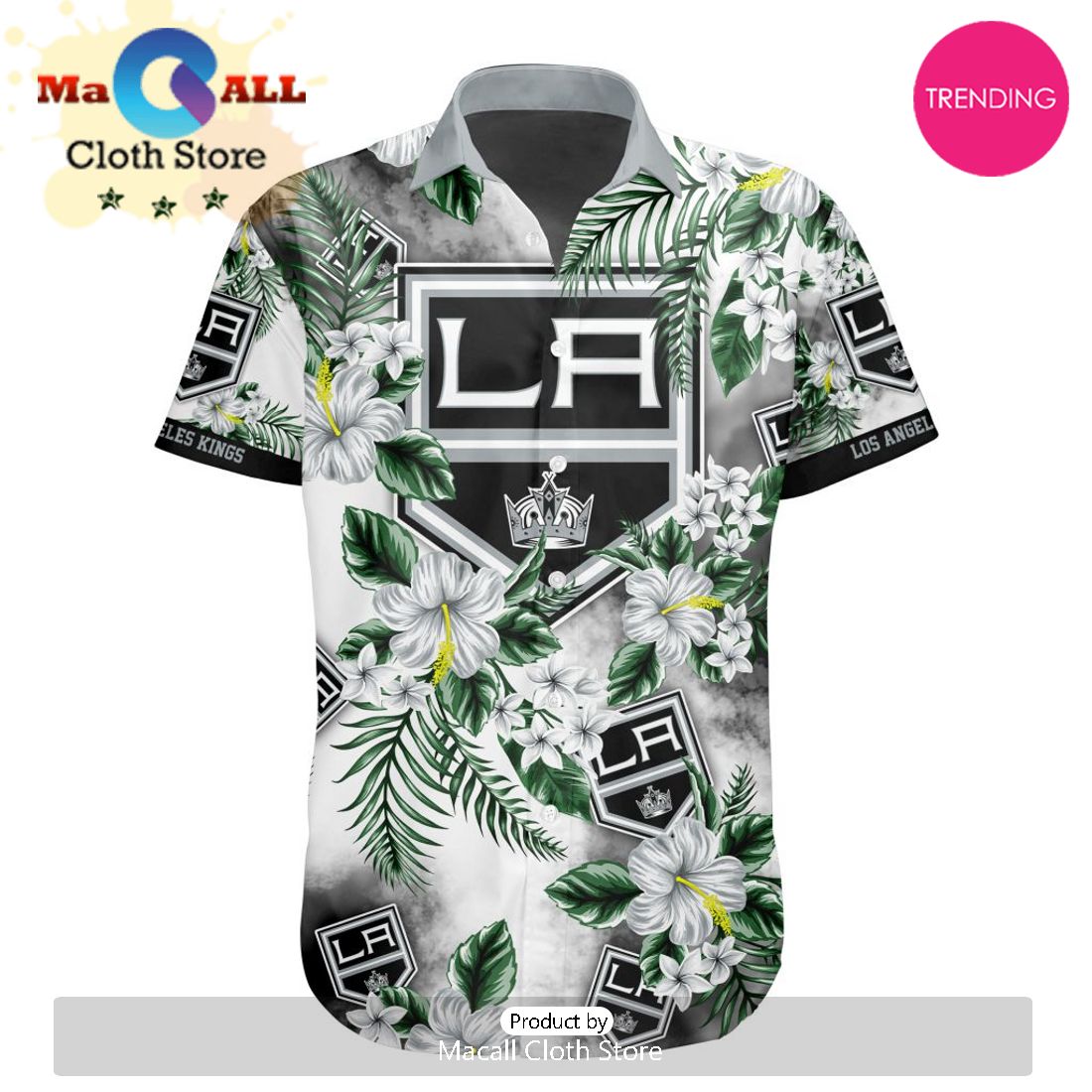NHL Los Angeles Kings Premium Hawaiian Design Button Shirt