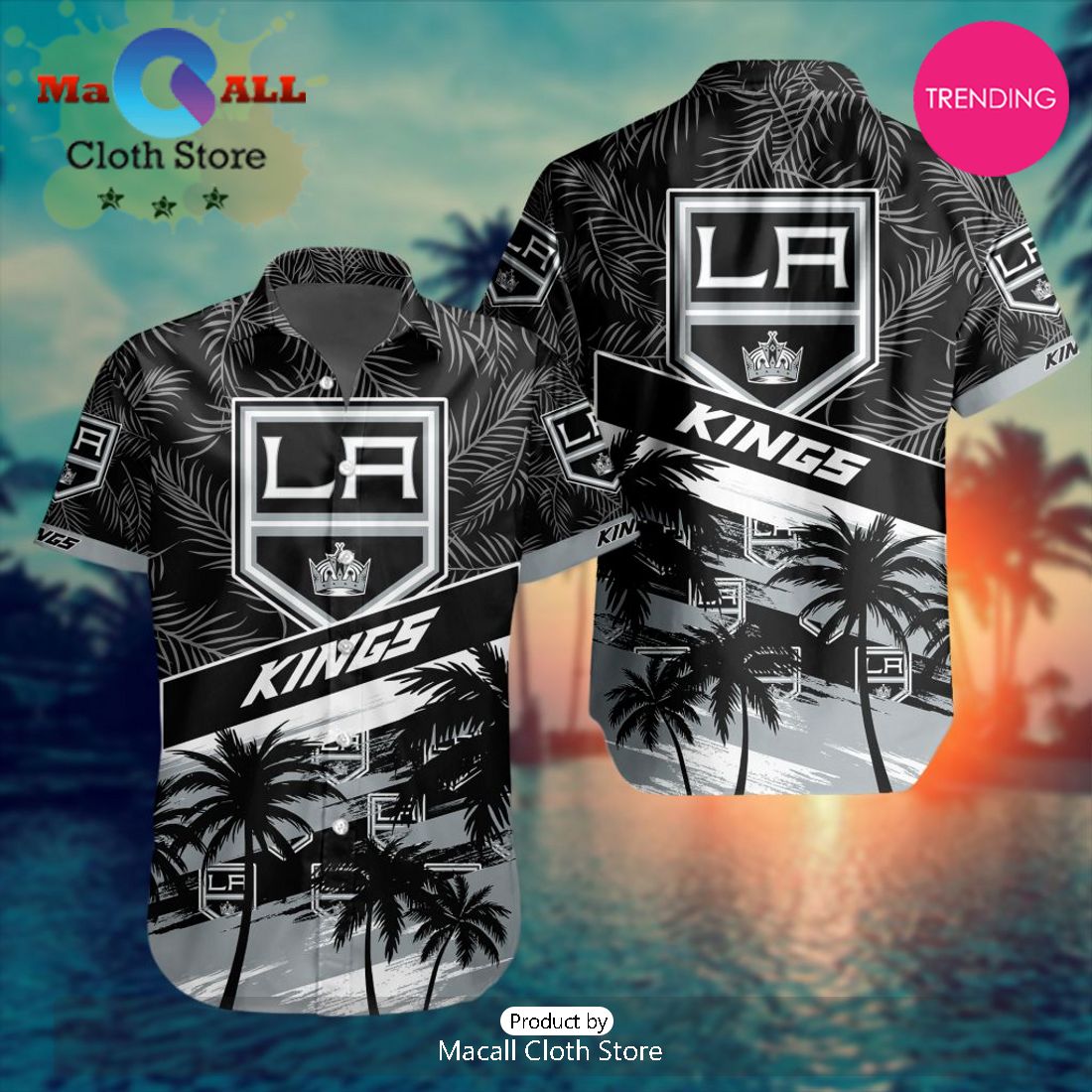NHL Los Angeles Kings Special Hawaiian Design Button Shirt