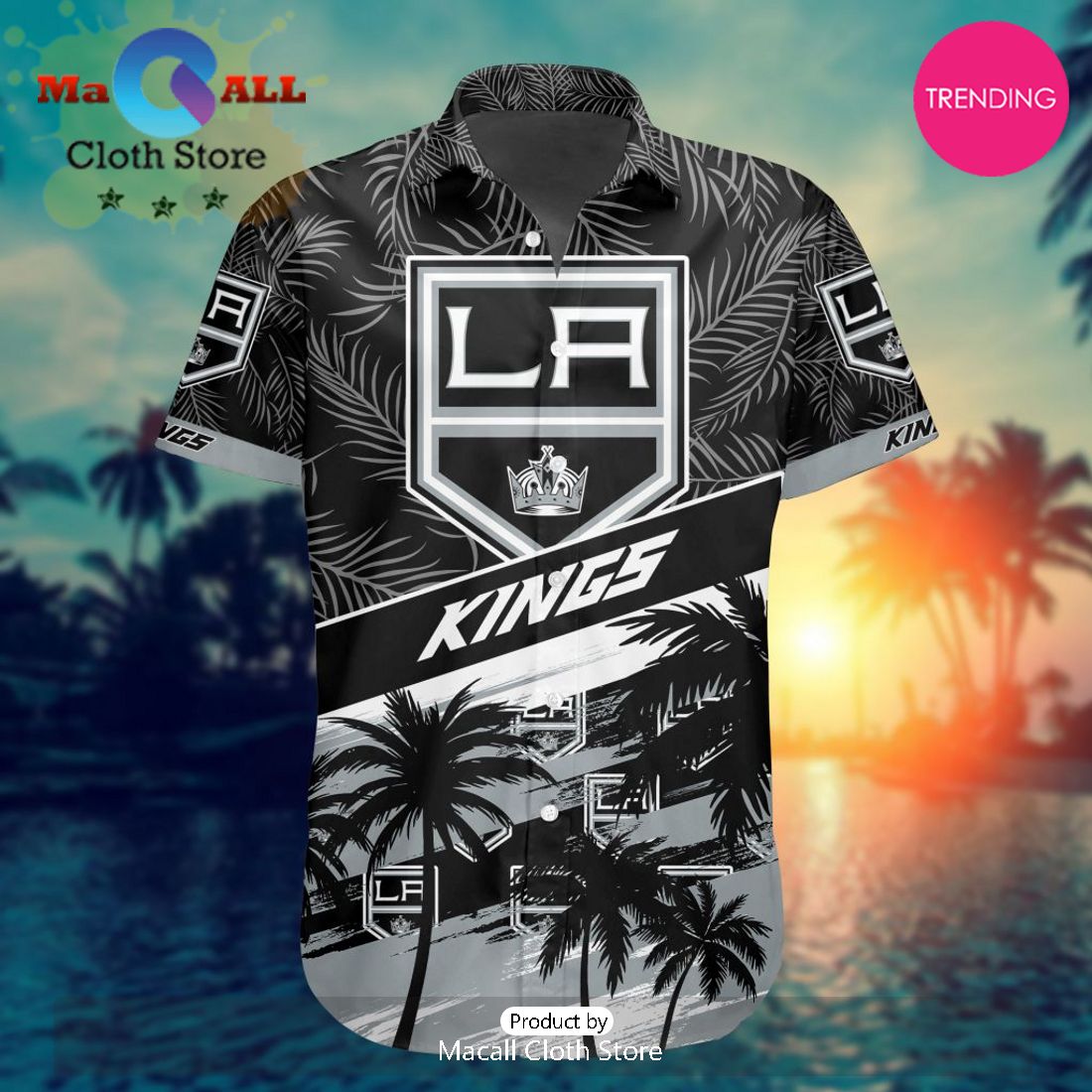NHL Los Angeles Kings Special Hawaiian Design Button Shirt