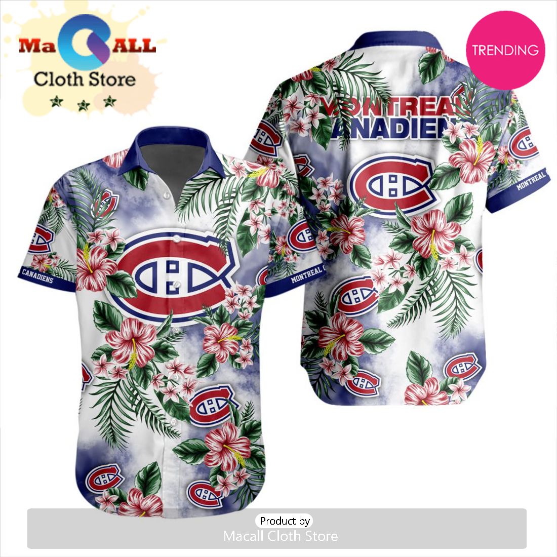 NHL Montreal Canadiens Premium Hawaiian Design Button Shirt