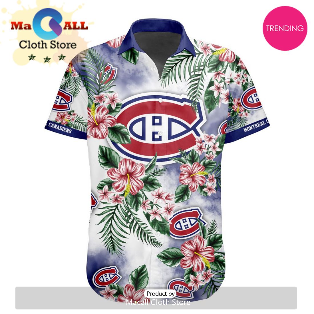 NHL Montreal Canadiens Premium Hawaiian Design Button Shirt