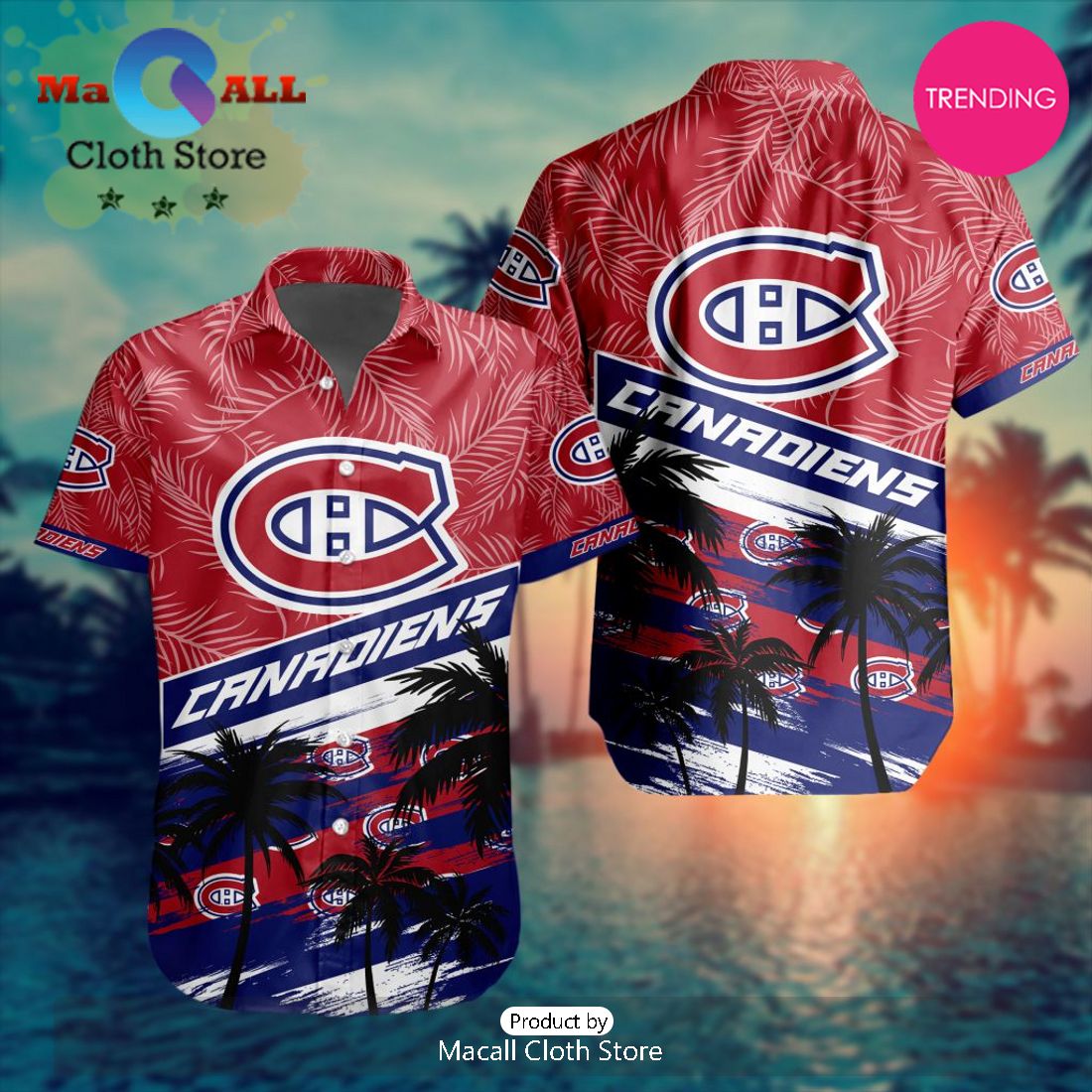 NHL Montreal Canadiens Special Hawaiian Design Button Shirt