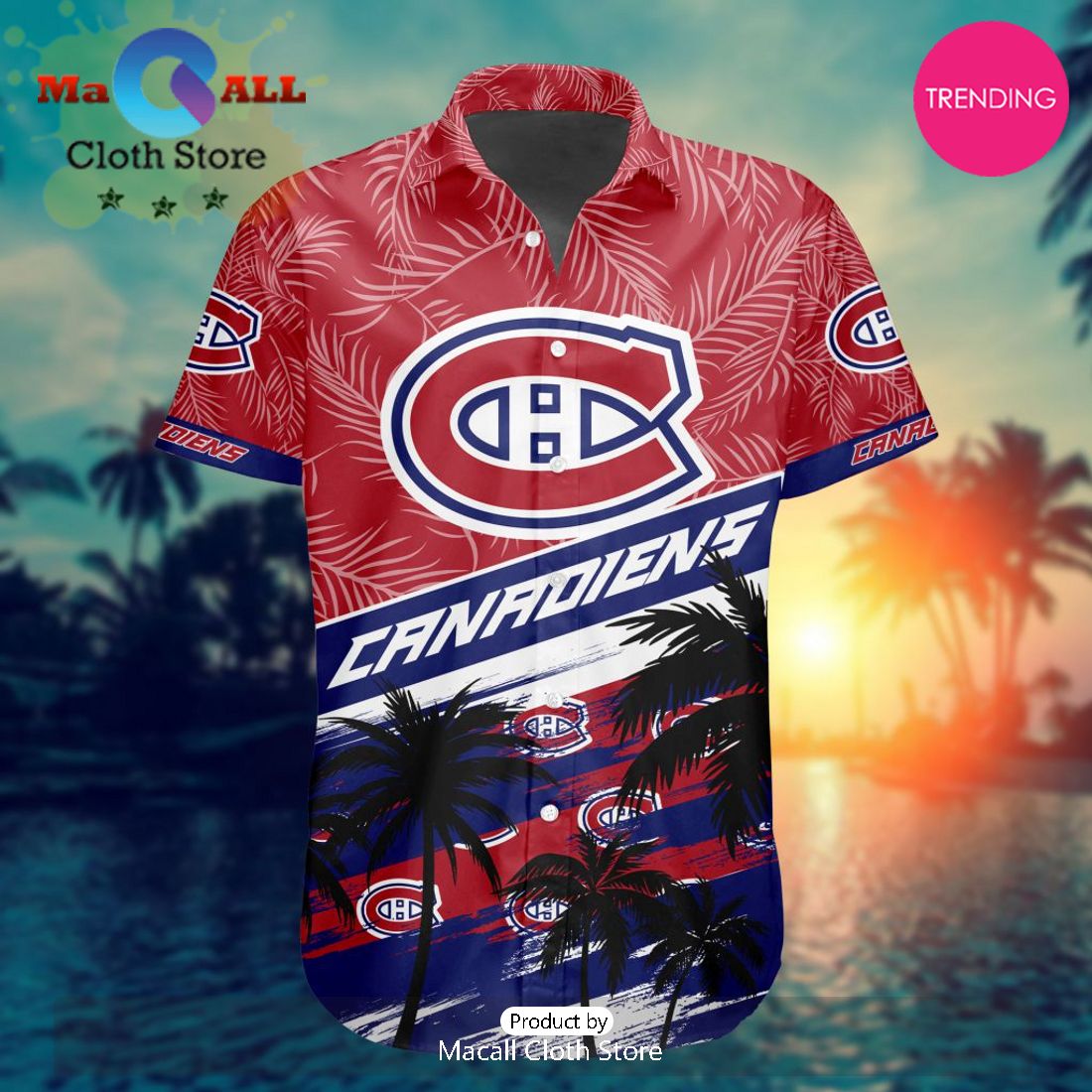 NHL Montreal Canadiens Special Hawaiian Design Button Shirt