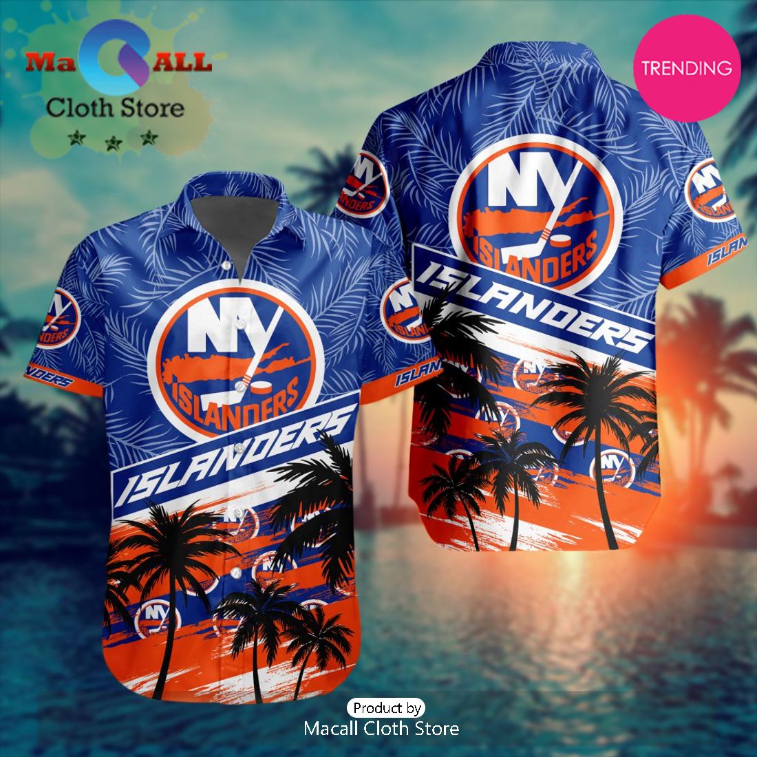NHL New York Islanders Special Hawaiian Design Button Shirt