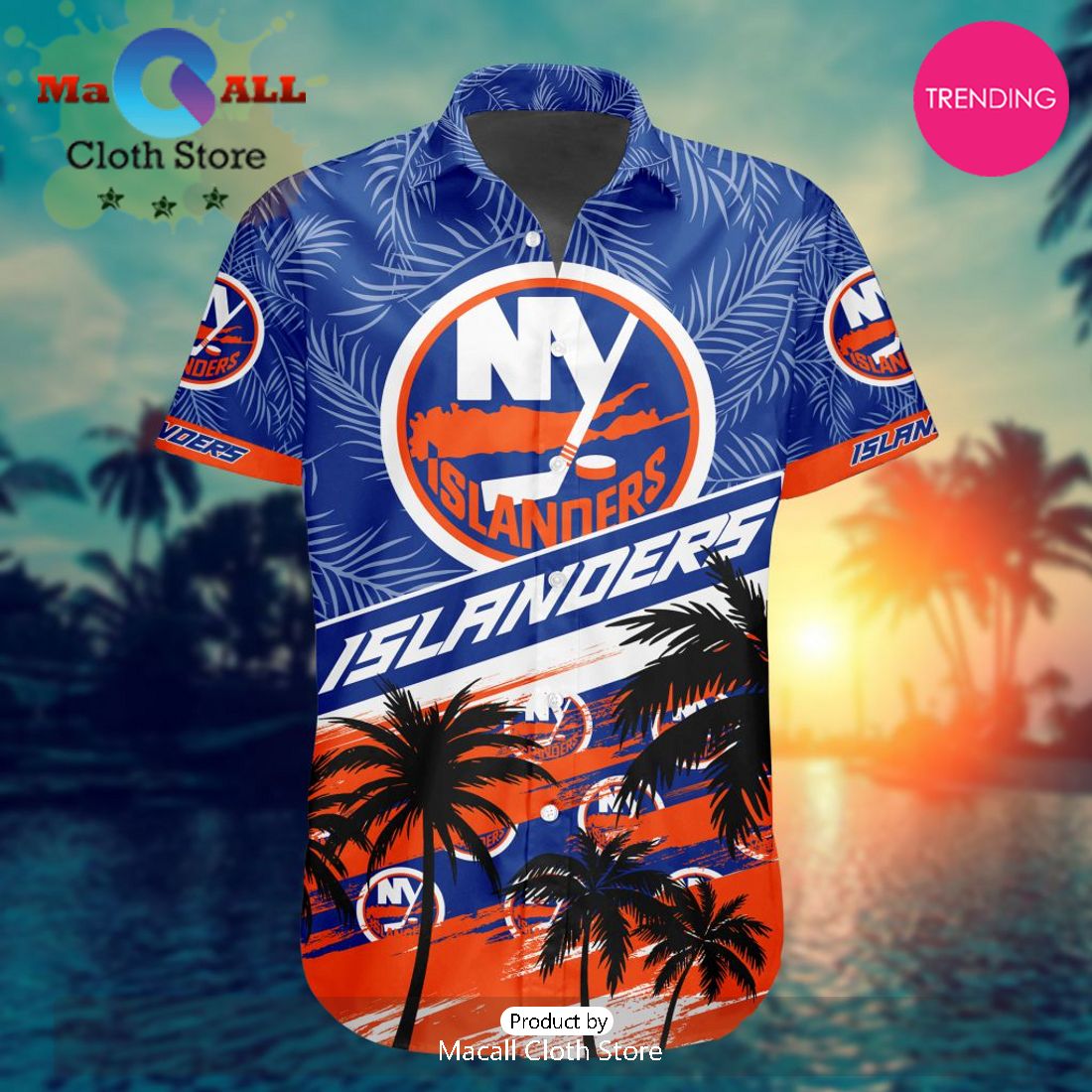 NHL New York Islanders Special Hawaiian Design Button Shirt