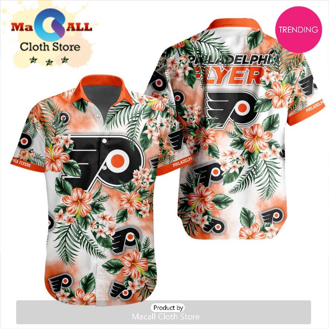 NHL Philadelphia Flyers Premium Hawaiian Design Button Shirt