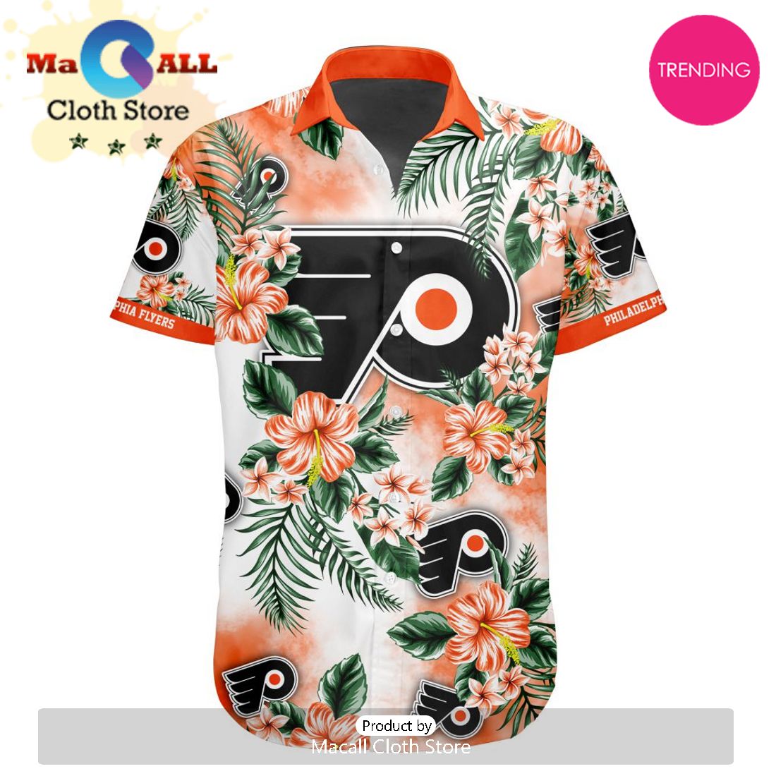 NHL Philadelphia Flyers Premium Hawaiian Design Button Shirt