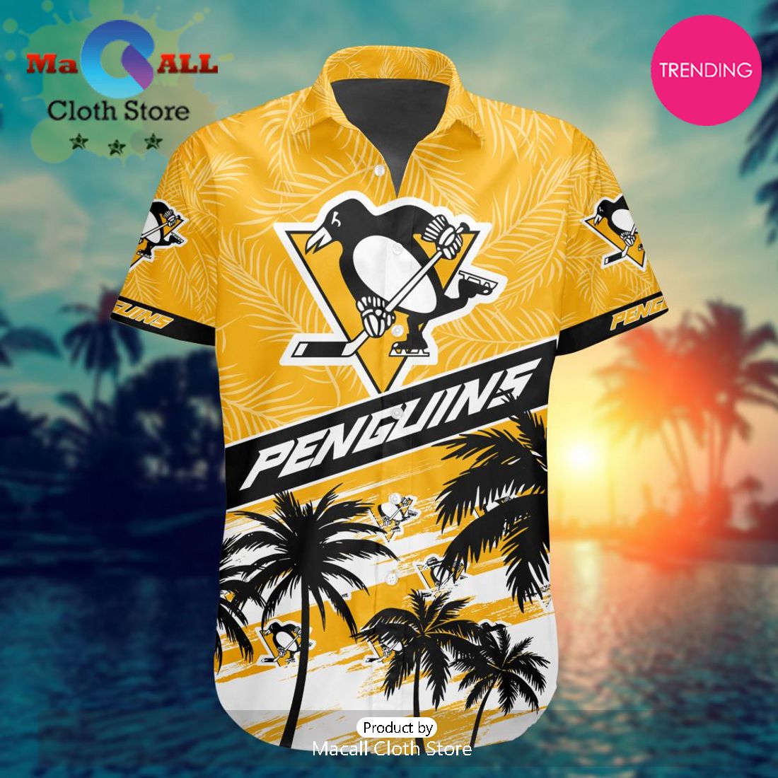 NHL Pittsburgh Penguins Special Hawaiian Design Button Shirt