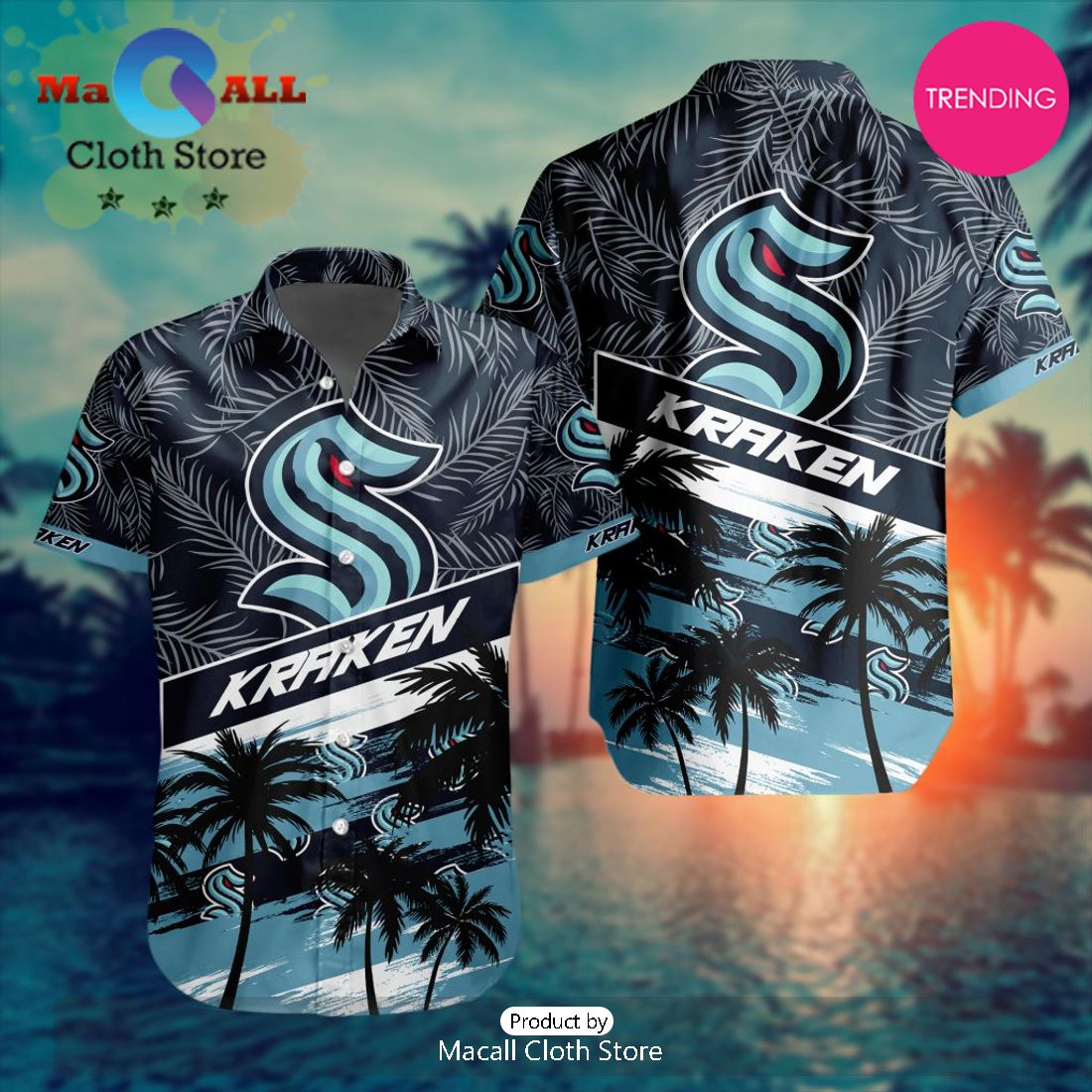 NHL Seattle Kraken Special Hawaiian Design Button Shirt