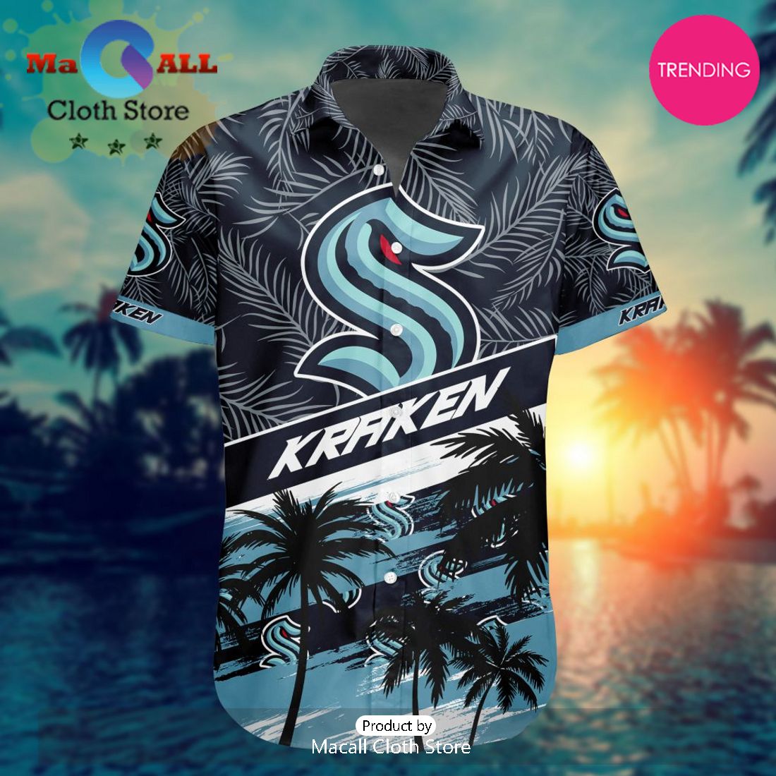 NHL Seattle Kraken Special Hawaiian Design Button Shirt