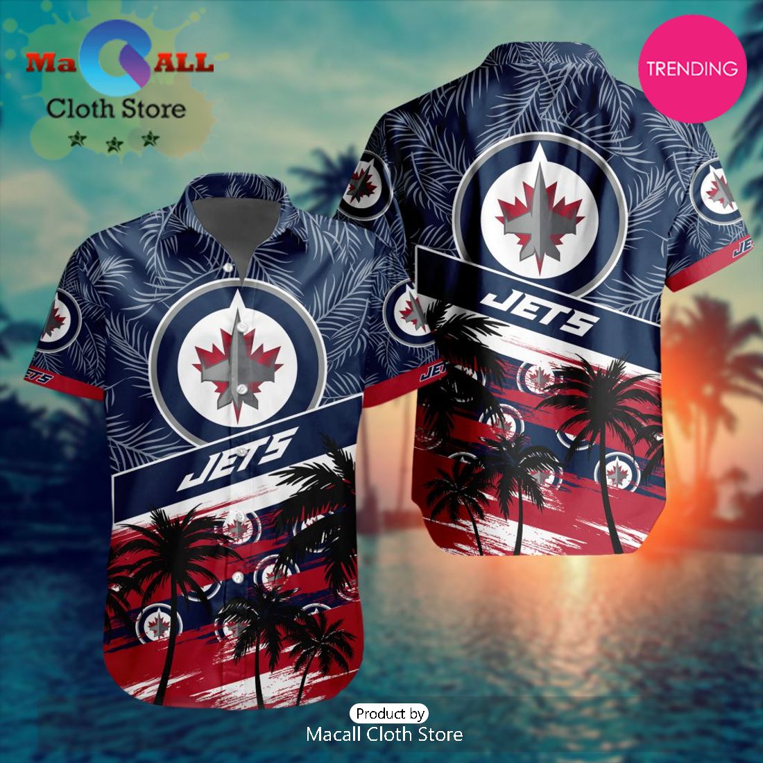 NHL Winnipeg Jets Special Hawaiian Design Button Shirt