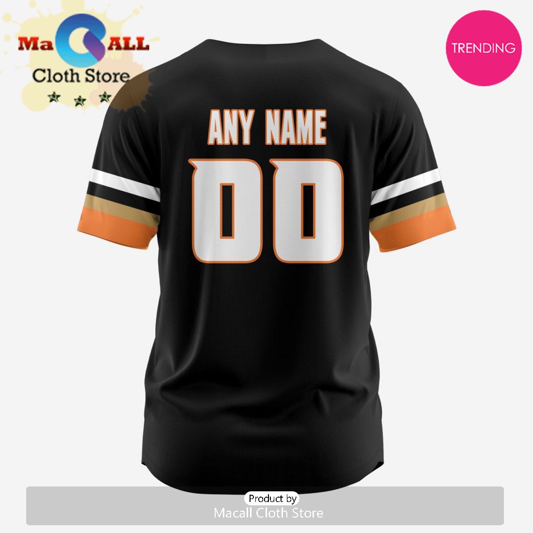 NHL Anaheim Ducks Custom Baseball Jersey Design
