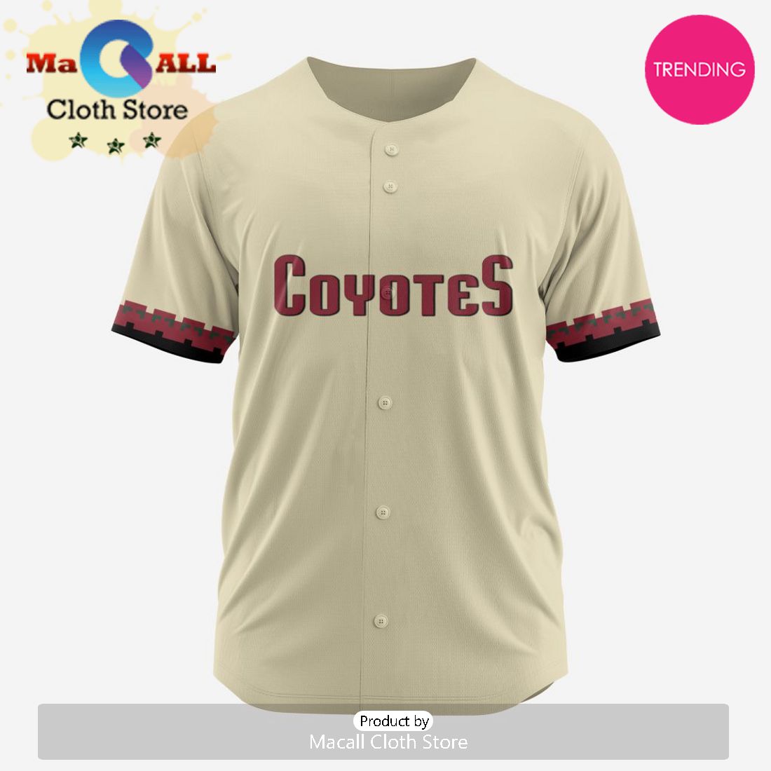 NHL Arizona Coyotes Custom Baseball Jersey Design