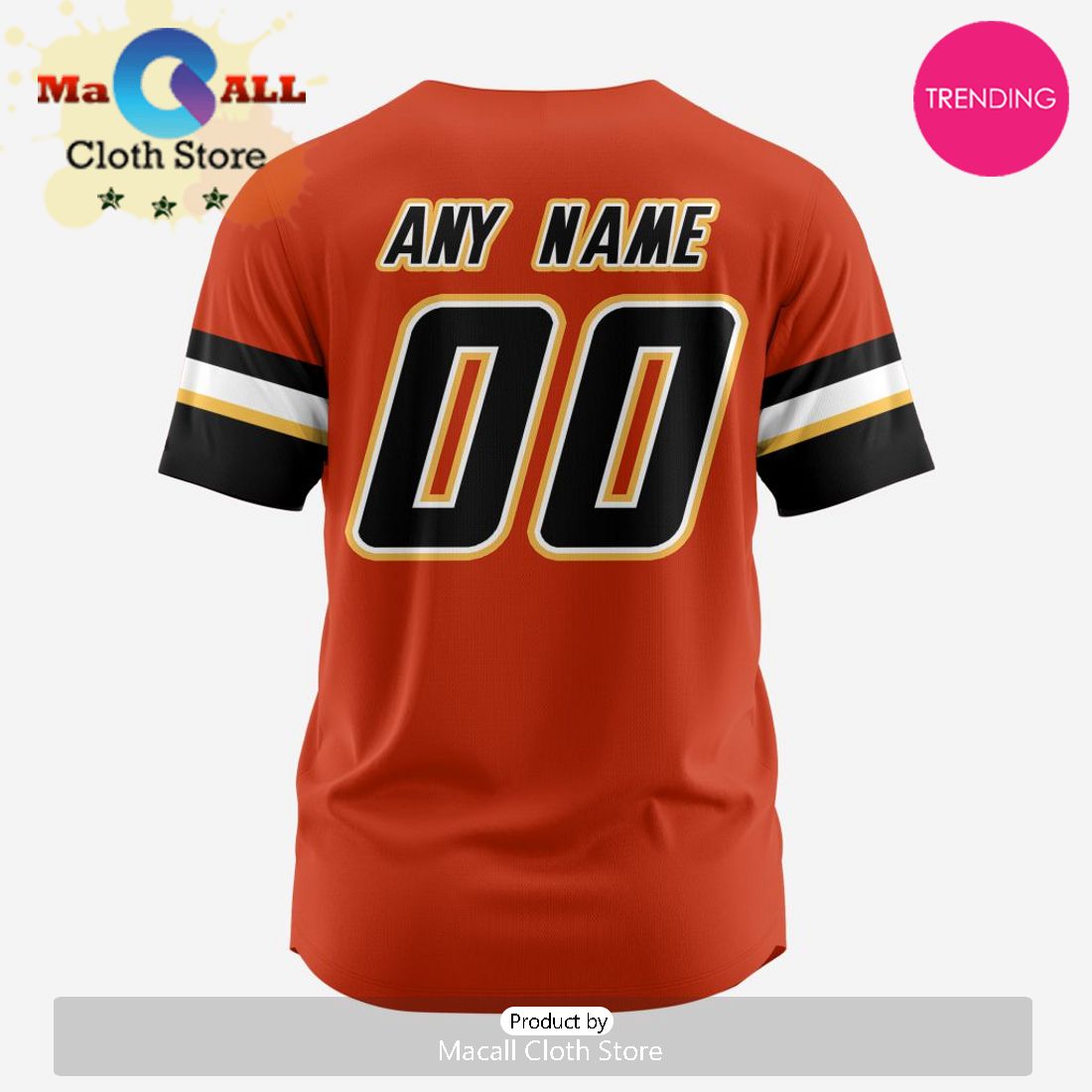 NHL Calgary Flames Custom Baseball Jersey Design