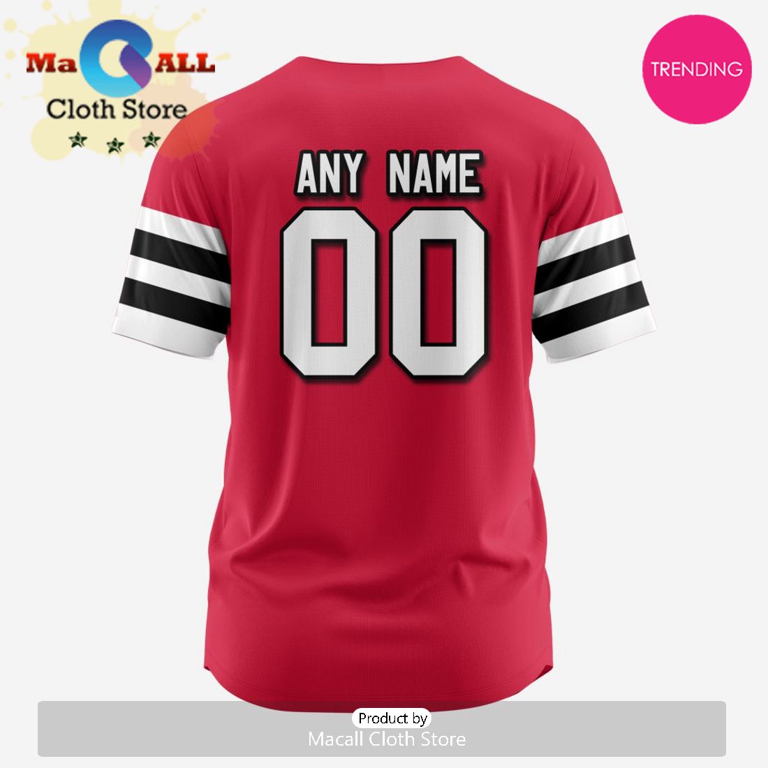 NHL Chicago Blackhawks Custom Baseball Jersey Design
