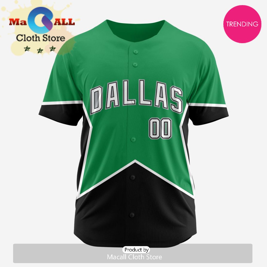 NHL Dallas Stars Custom Baseball Jersey Design