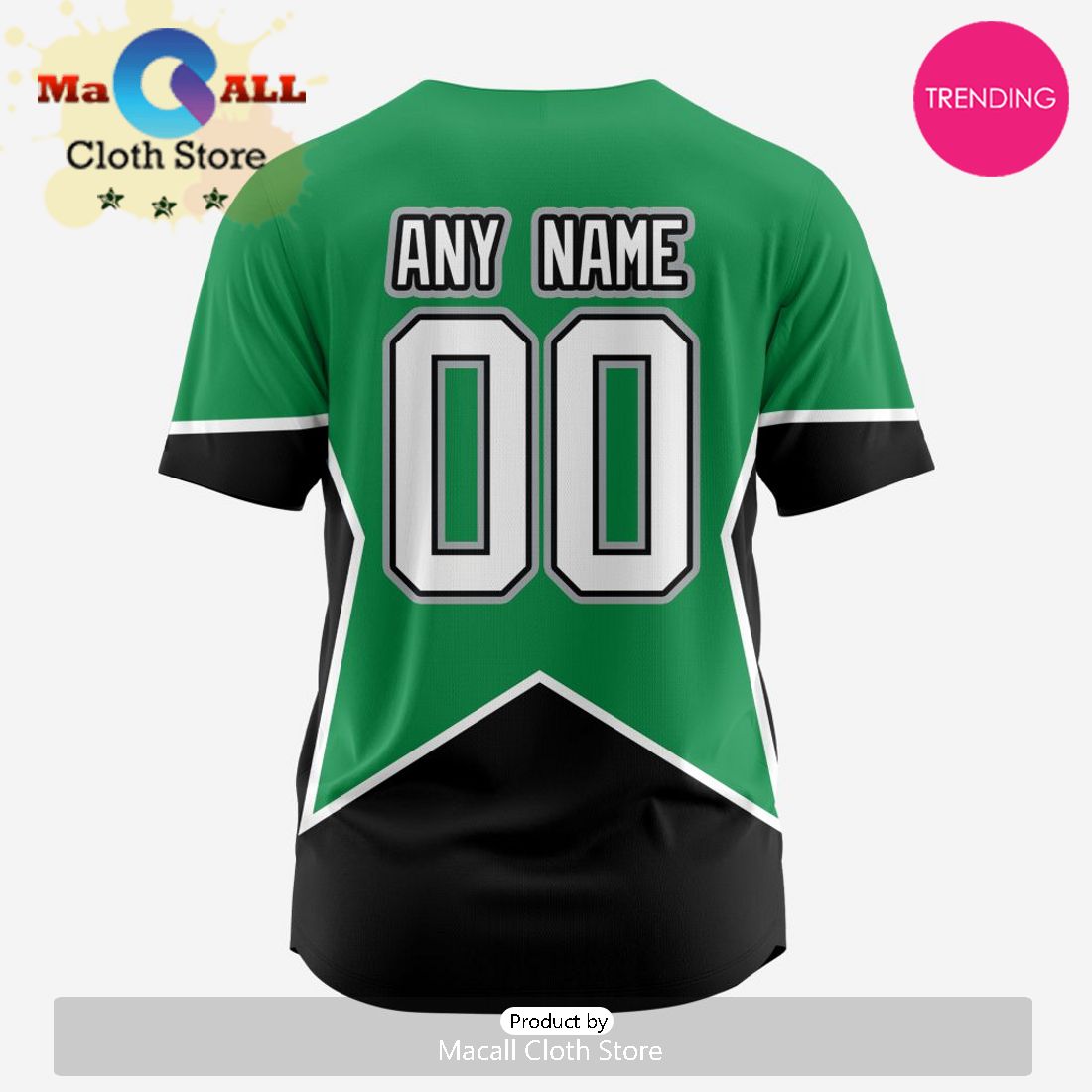 NHL Dallas Stars Custom Baseball Jersey Design