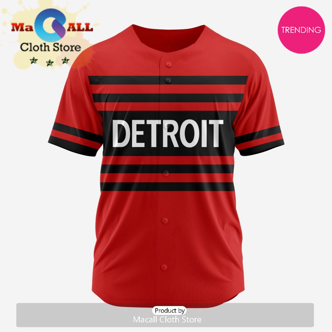 NHL Detroit Red Wings Custom Baseball Jersey Design