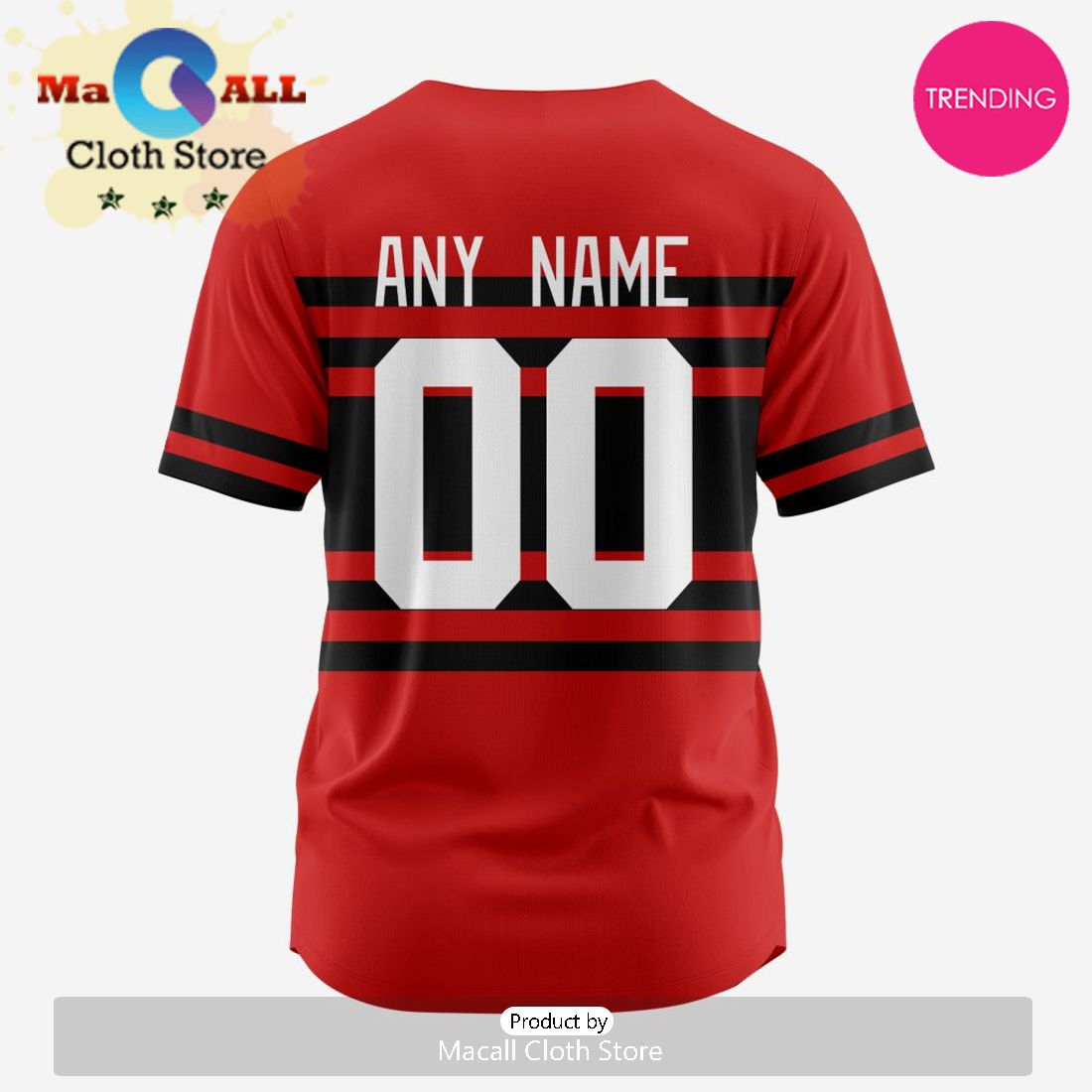 NHL Detroit Red Wings Custom Baseball Jersey Design