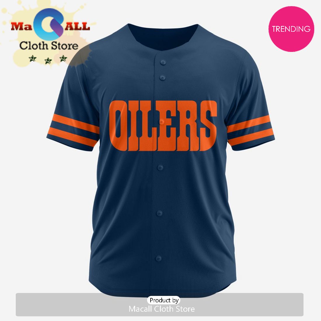 NHL Edmonton Oilers Custom Baseball Jersey Design