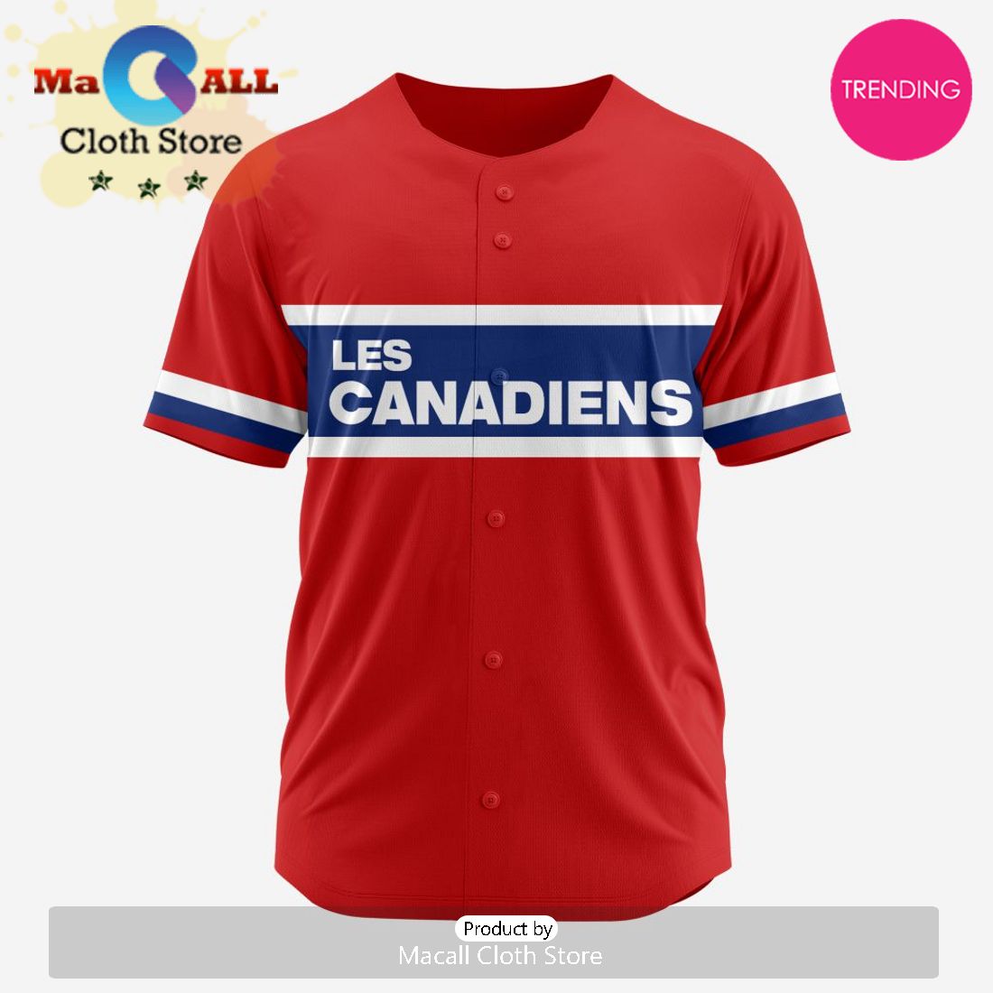 NHL Montreal Canadiens Custom Baseball Jersey Design