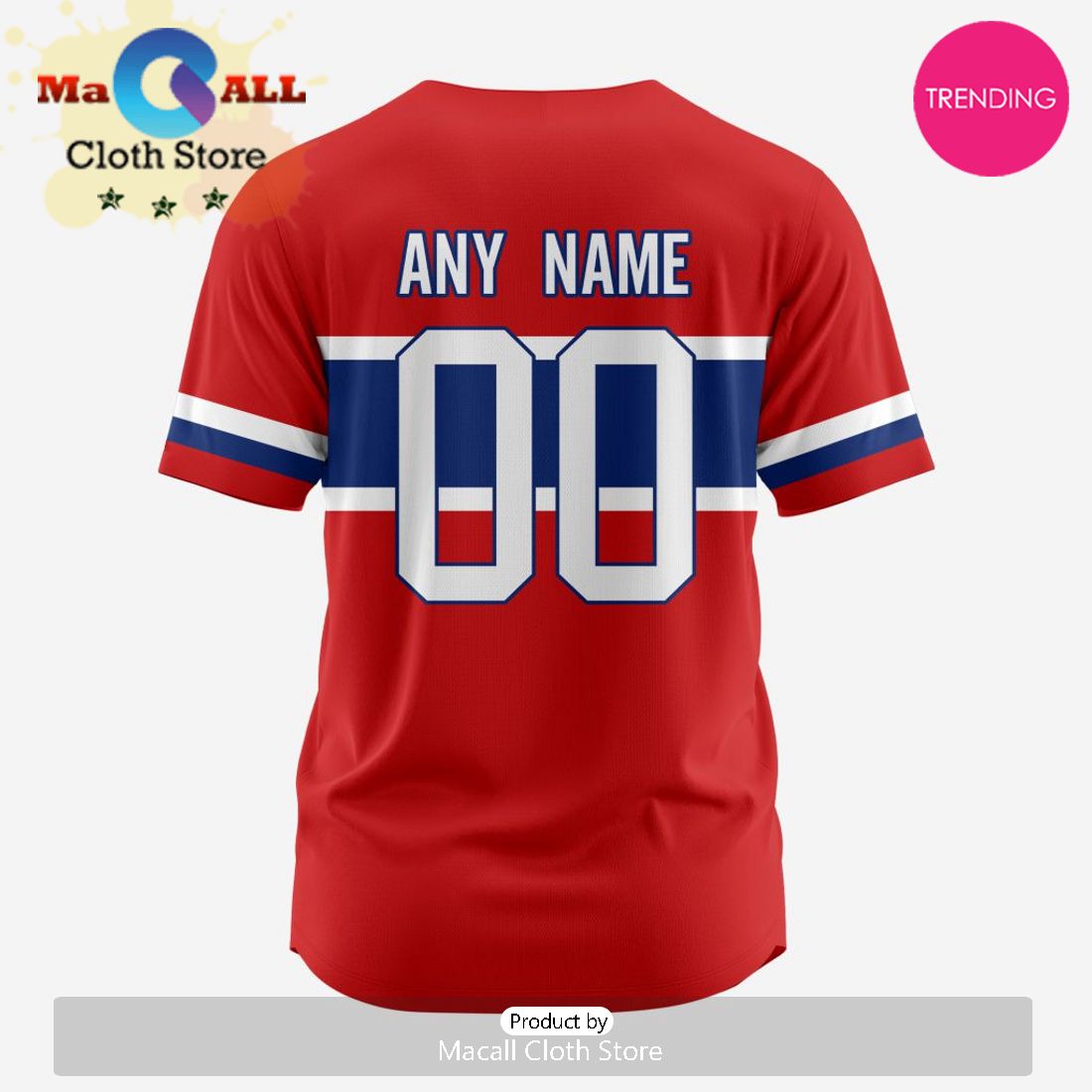 NHL Montreal Canadiens Custom Baseball Jersey Design