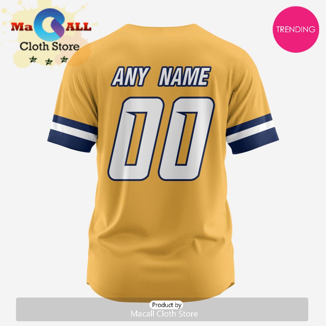 NHL Nashville Predators Custom Baseball Jersey Design