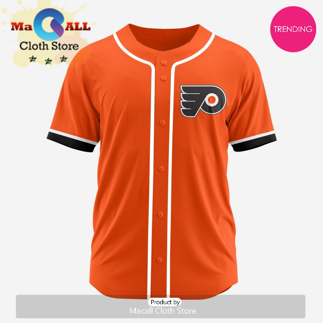 NHL Philadelphia Flyers Custom Baseball Jersey Design