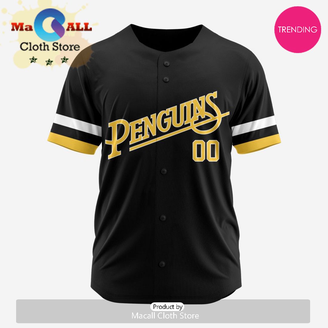 NHL Pittsburgh Penguins Custom Baseball Jersey Design