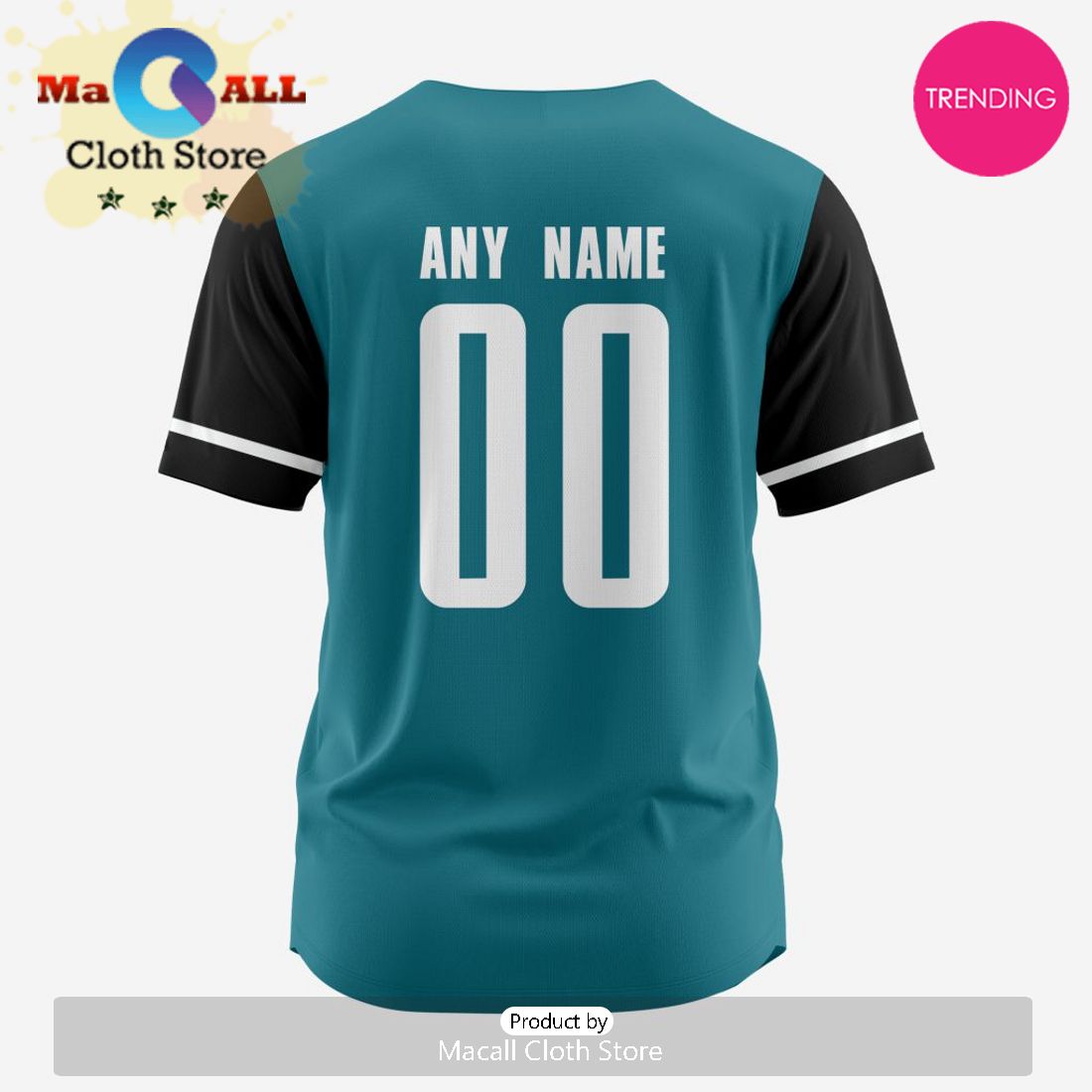 NHL San Jose Sharks Custom Baseball Jersey Design