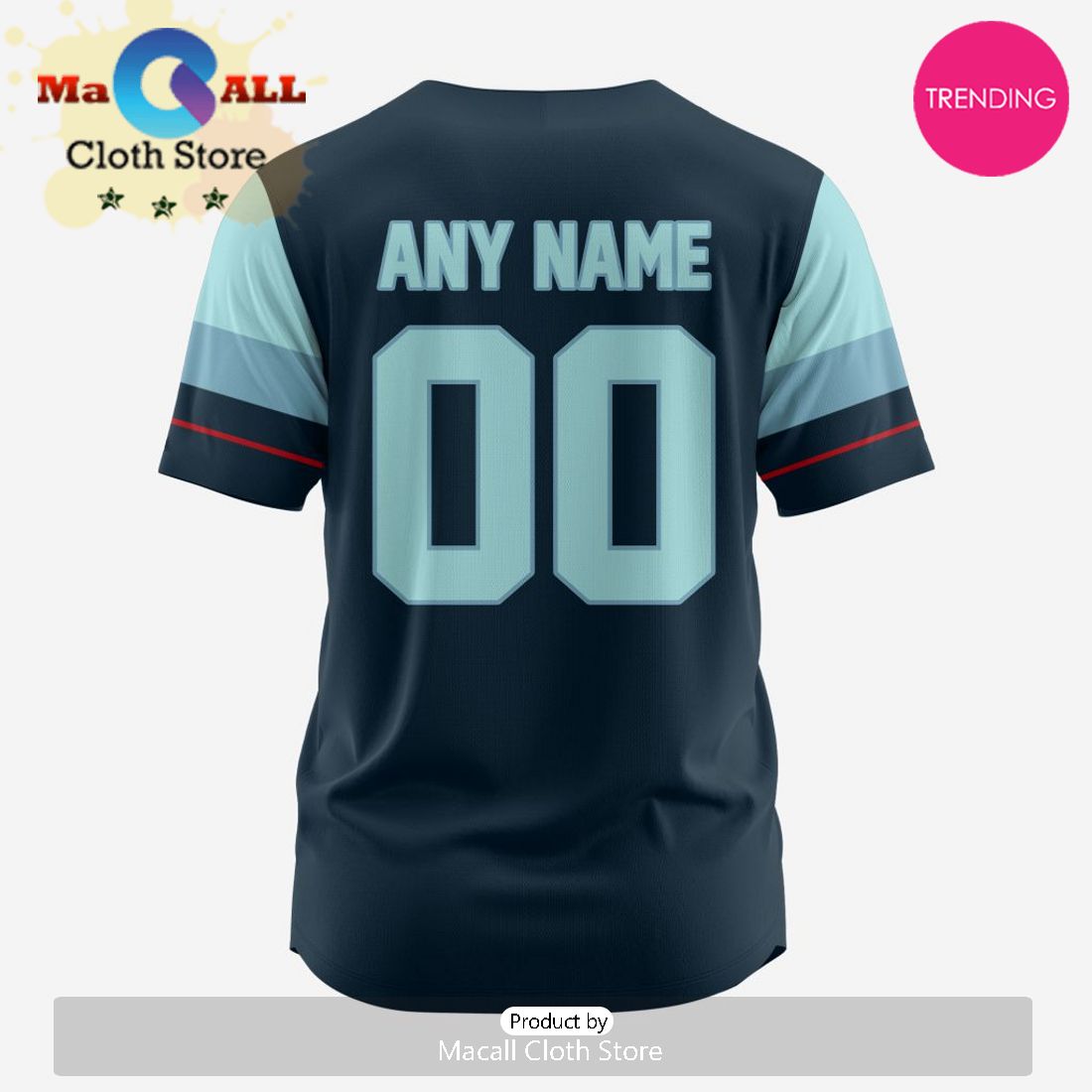 NHL Seattle Kraken Custom Baseball Jersey Design