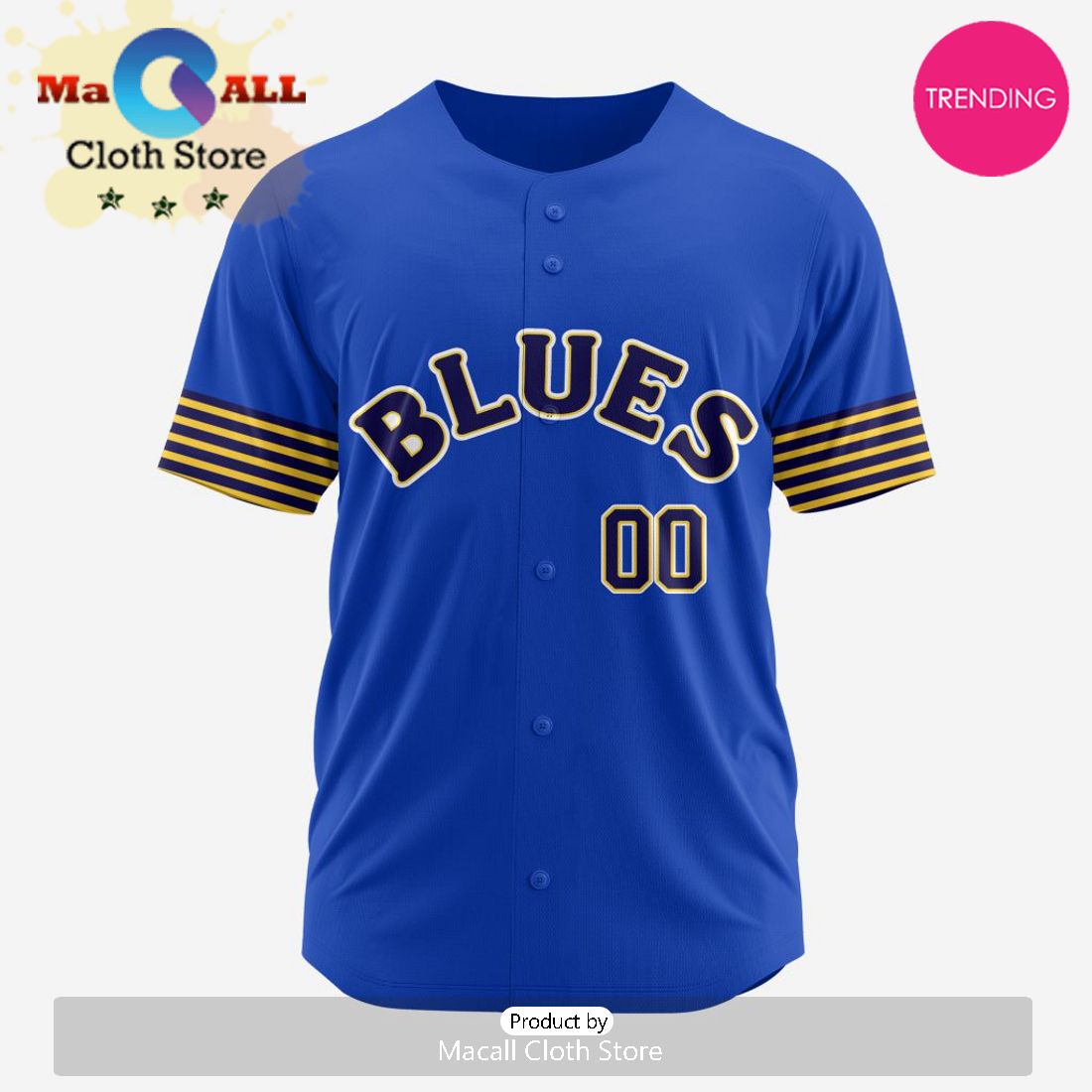 NHL St. Louis Blues Custom Baseball Jersey Design